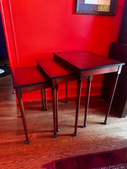 Dark Wood Nesting Tables Set of 3, Bombay