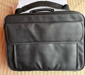 Black faux leather laptop briefcase