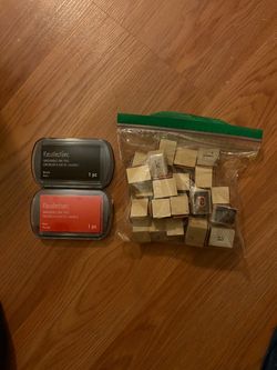 Alphabet stamps + ink pads