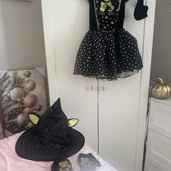 Cat Witch 🧙‍♀️ Little Girls Dress! 🖤💛