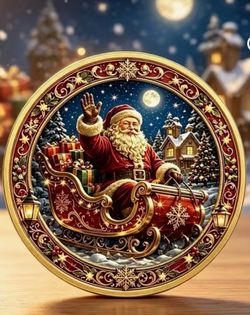 🎅🎄 3D NEW Christmas Santa’s Sleigh & Winter Village Collectible