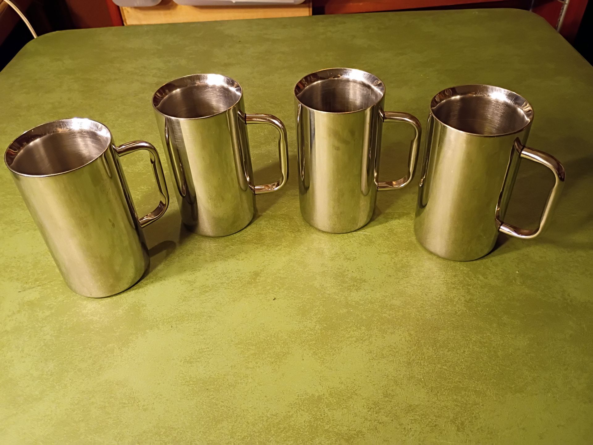 William Sonoma stainless insulated 14oz mugs cups 4 lot