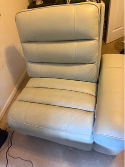 Recliner leather chair with grey colour