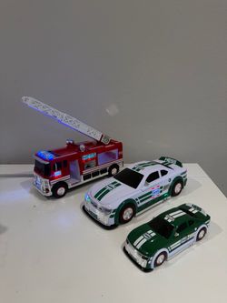 ALL 15 $ Hess Toy Vehicle Lot – Fire Truck & Race Cars – Lights & Sounds Working
