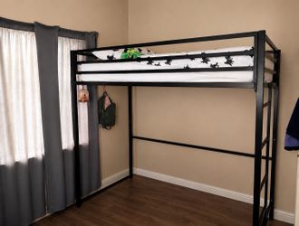 Full size Metal Loft Bed Frame – Frame Only