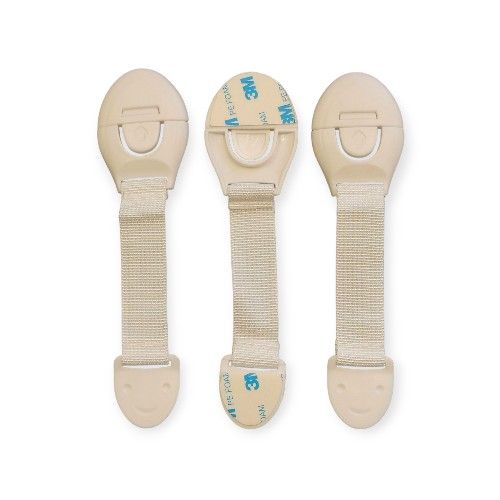 Child Safety Locks, Baby Safety Cupboard Locks, Baby Proof Cabinet Adhesive Strap Locks for Kitchen Cabinets, Drawers, Appliances, Closet, Fridge.