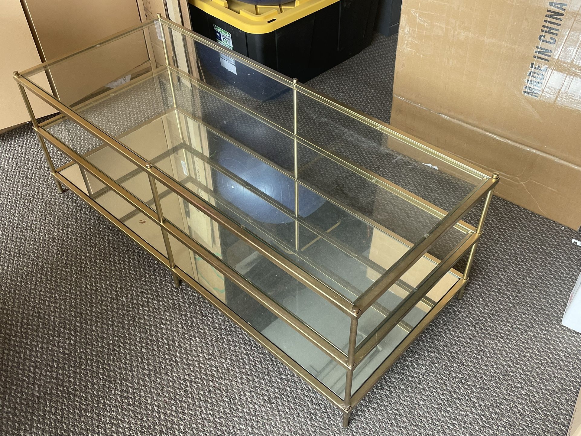 West Elm - Middle century - coffee table - brass & mirror