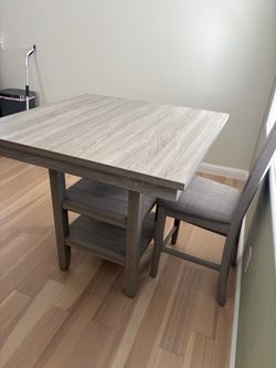 Square dining table with 4 chairs