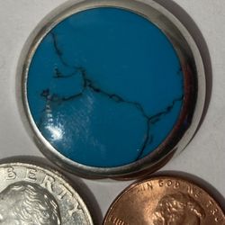Vintage Sterling Silver Turquoise Pendant 