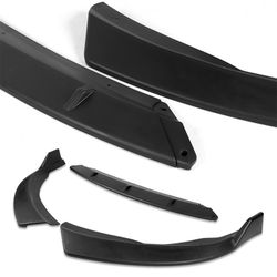 For 2015-2017 Toyota Camry STP-Style Matt Black Front Bumper Body Spoiler Lip -(2-PU-571
