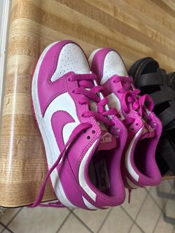 Youth Nike Dunk Low Pink and White Sneakers