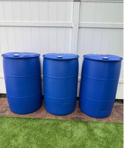 Plastic Drum - 55 Gallon, Closed Top, Blue/Barril de Plástico de 55 Galones