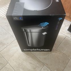 Simplehuman 45L stainless steel Semi-round motion Sensor Can silver