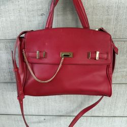 Women’s I.N.C international Red Emiliee Medium Satchel Purse 