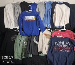SIZE 6 BOY CLOTHES LONG-SLEEVE SHIRTS (ROPA CAMISAS MANGA LARGA PARA NIÑO TALLA 6 AÑOS)