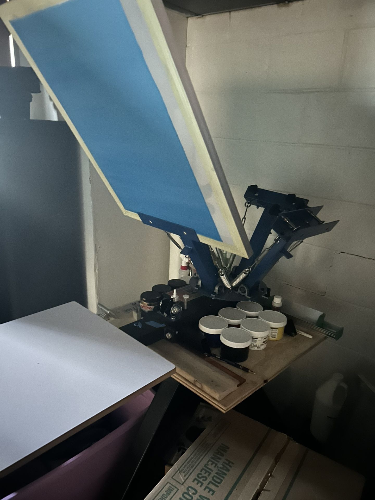 4 Color 1 Station Screen Printing Press