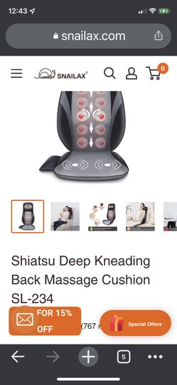 Shiatsu Back Massager Heated Chair Pad Deep Kneading