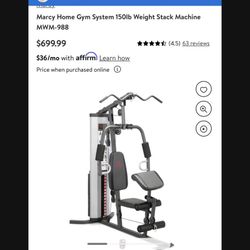 Marcy Home Gym System 150lb Weight Stack Machine 