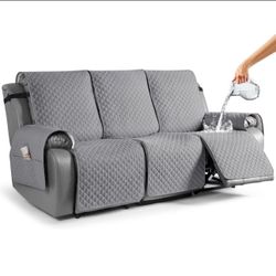 Recliner Sofa Slipcover Couch Covers for 3 Cushion Couch, Pet Sofa Cover for 3 Seat Recliner Sofa, Washable Reclining Furniture Protector with Elastic
