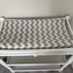 White Wooden Changing Table
