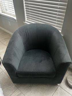 Dark Gray Barrel Accent Chair