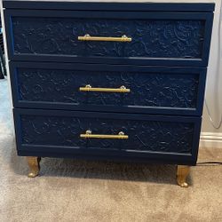 HERNEST Navy/Gold Nightstand x2