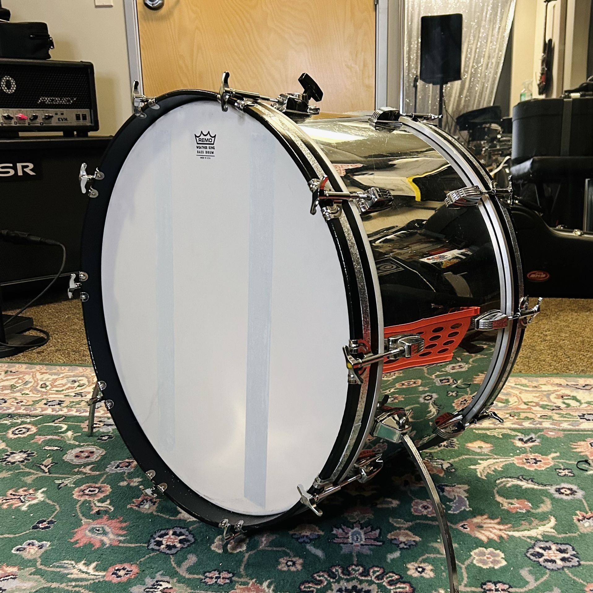 70s Ludwig Stainless Steel 24 Inch Bass Drum