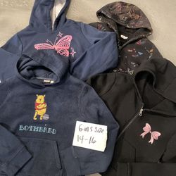 Big kid jackets and hoodies bundle