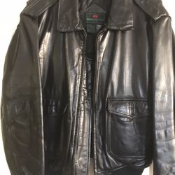 Vintage Abercrombie & Fitch Leather Bomber Flight Jacket 