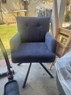 Fabric Dining Chair Modern Swivel Dining Room Upholstered Chairs Comfy Accent Armchair with Mid Back, Desk Arm Chair No Wheels for Kitchen/Living Room