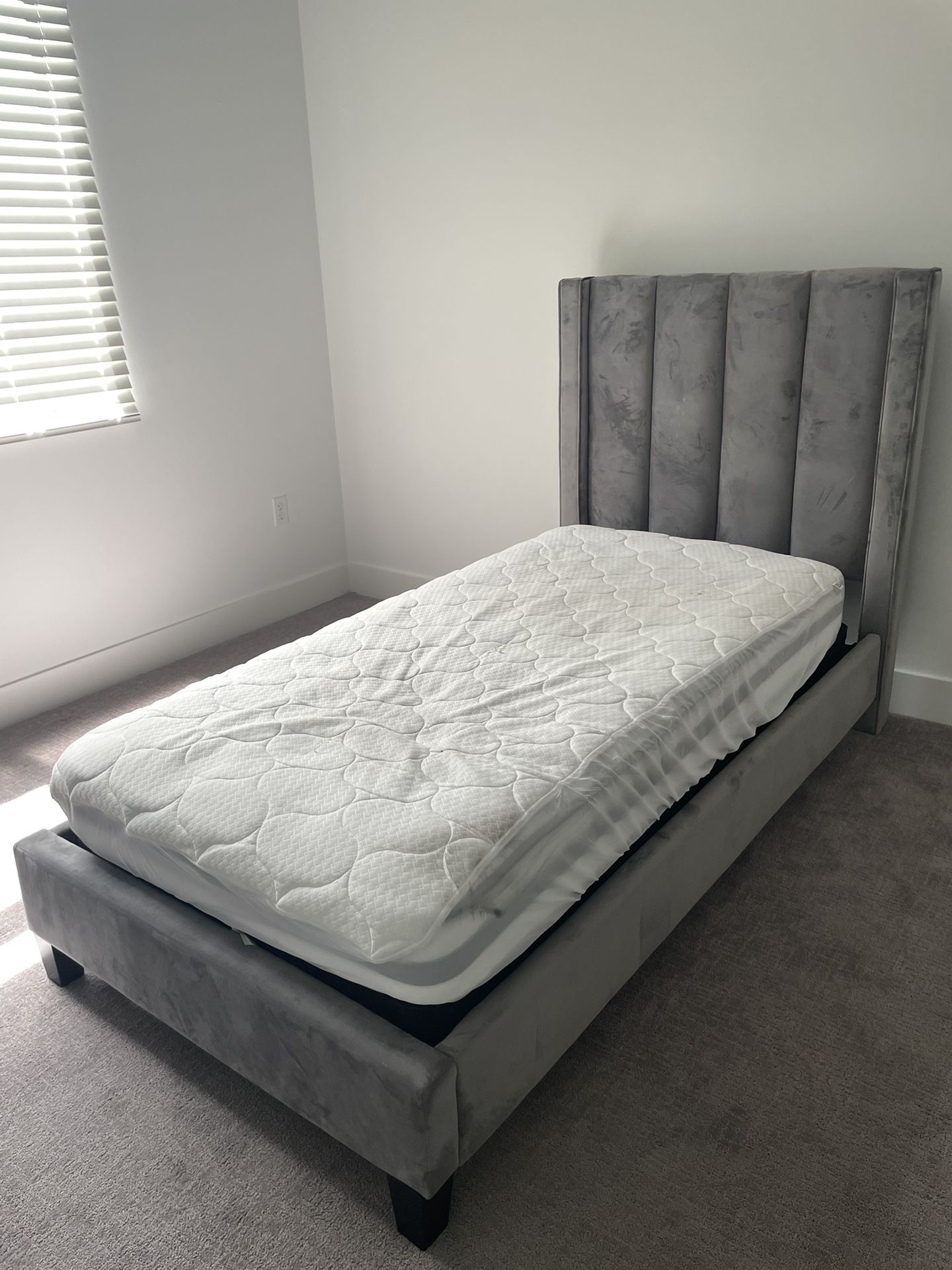Twin Long Bed With Mattress
