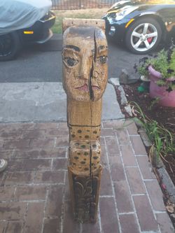 Vintage wooden carved figurehead