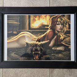 Mike Debalfo SIGNED Grimms Fairy Tales Red Riding Hood Framed Print Pin Up