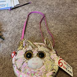 Ty Unicorn Sequins Purse - Brand New (Mermaid Sequins Gold To Pink Iridescent)