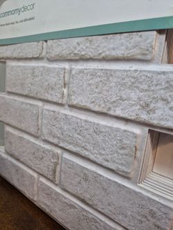 10Pc 3D Peel And Stick Faux Brick Tiles Warm White 11.8" Per Tile = 9.7 Sqft NIB