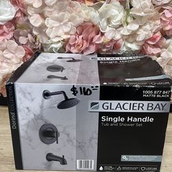 Glacier Bay Dorind Single-Handle 1-Spray Tub and Shower Faucet 1.8 GPM in Matte Black (Valve Included)