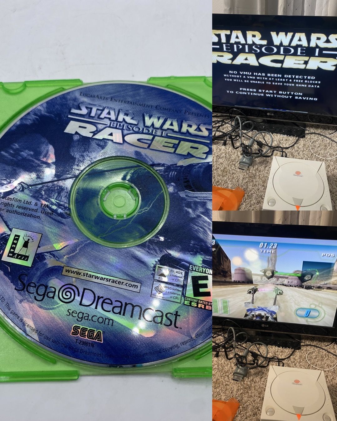 Star Wars: Episode I: Racer (Sega Dreamcast, 2000) Disc Only Authentic