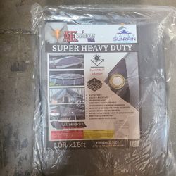 10ft × 16ft Super Heavy Duty Grey Tarp 