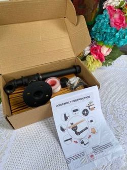 New Rustic Toilet Paper Holder Pipe with Shelf Industrial Toilet Roll