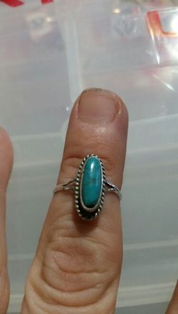 Genuine turquoise on sterling silver