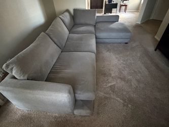Gray Fabric Sectional Sofa with Chaise