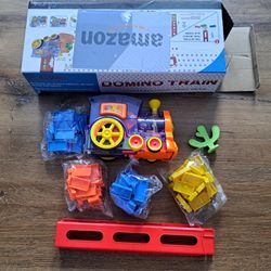 Kids Toys Domino Train with Steam Lights and Sounds