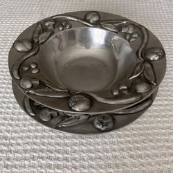 Pewter Decorative Bowl And Platter