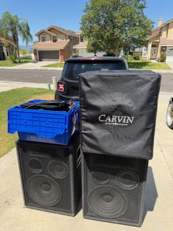 Carvin Speakers, Sub Woofer, 16 Channel Snake and Cables