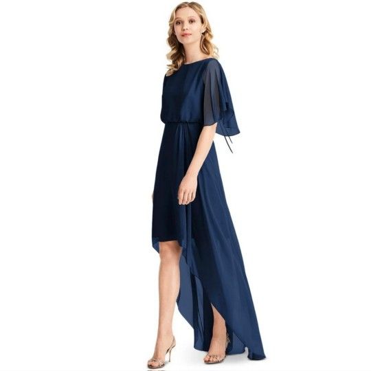 JENNY PACKHAM Flutter Sleeve High Low A Line Dress Size 2