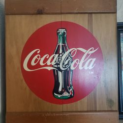 Vintage Coca Cola Wooden Cabinet / Shelf