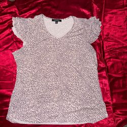 Jacob Kelly Printed Flutter Sleeve Top – Size M