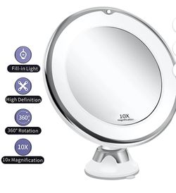 10x Magnifying Lighted Makeup Mirror with 360° Rotation