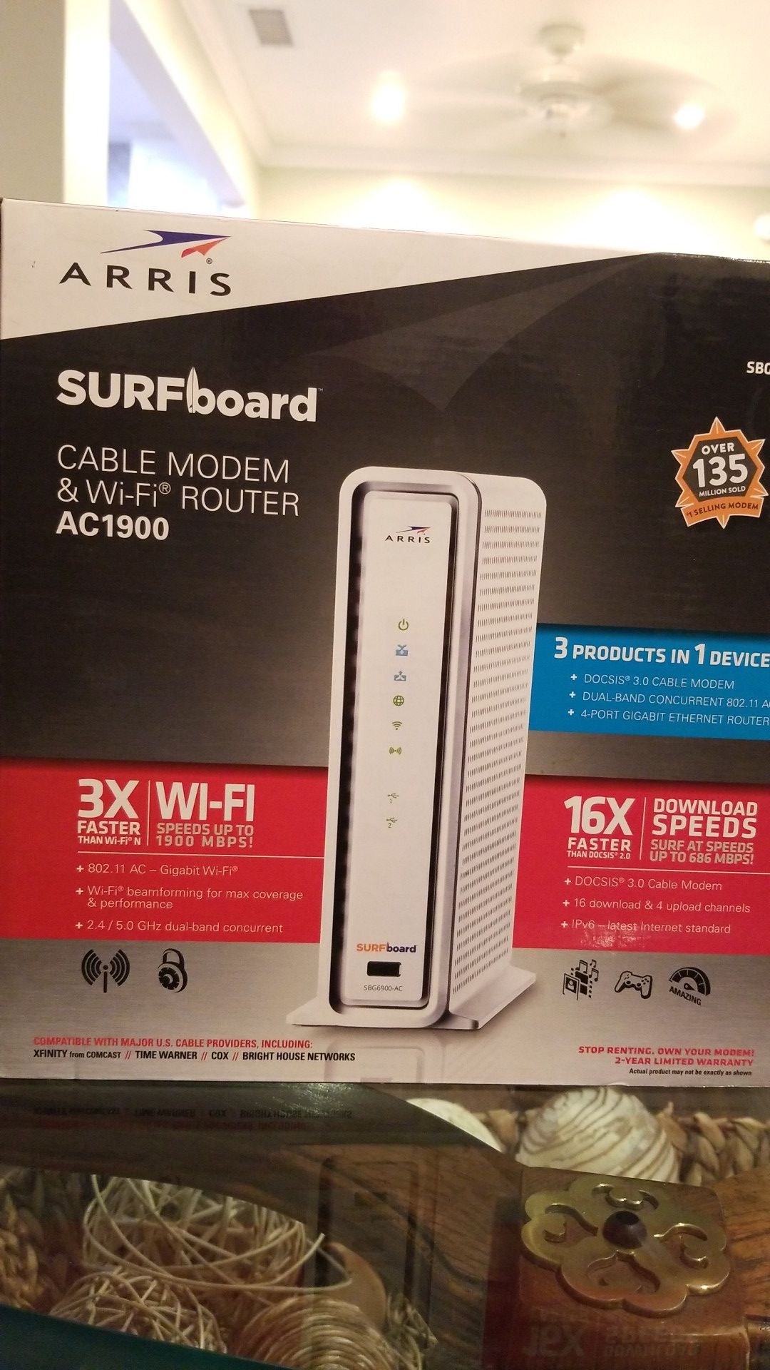 Arris Surfboard AC 1900 Cable Modem & Wifi Router