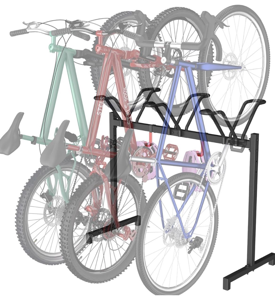 Metal Bicycle Parking Rack Floor Stand for 3 Bikes For Sale $34.00 50%+ OFF Retail $69.99 NEW IN BOX